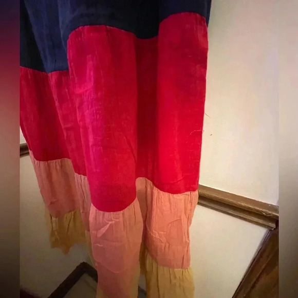 Old Navy colorblock tie-shoulder maxi dress EUC L - Picture 5 of 5